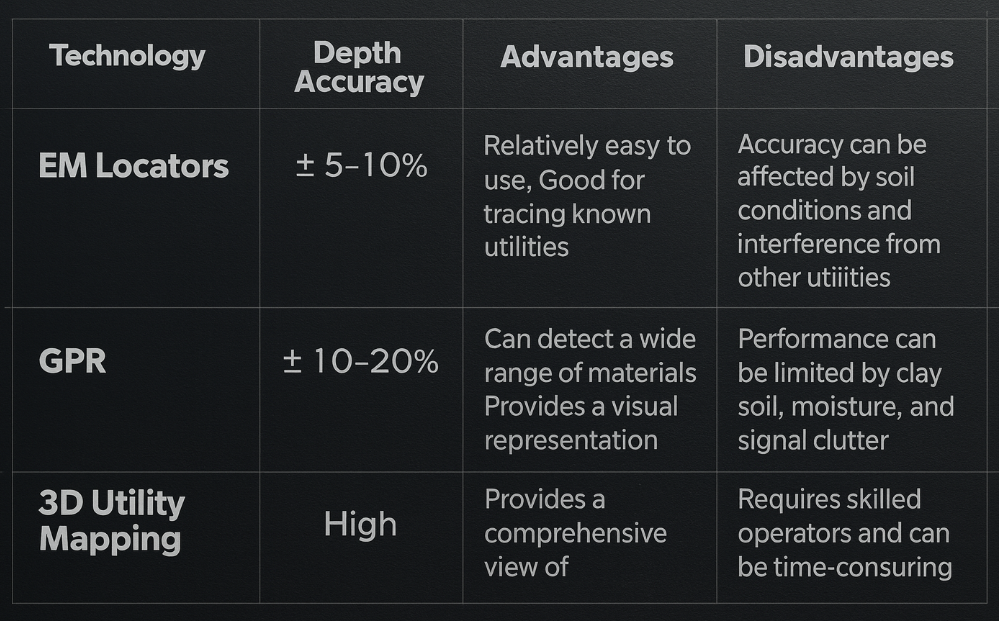 Pulse Locating Technology Table